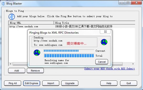 英文SEO工具博客批量Ping工具 Blog Blaster 1.51 - 第8张  | SEO破解工具
